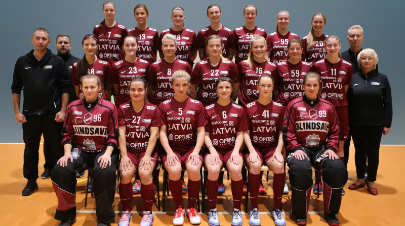 Latvijas sieviešu florbola izlase. Foto: Ritvars Raits, floorball.lv