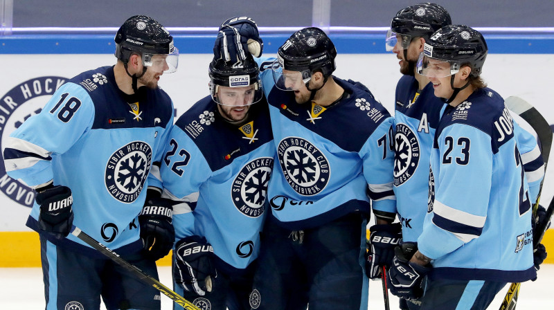 Novosibirskas "Sibir" hokejisti. Foto: TASS/Scanpix