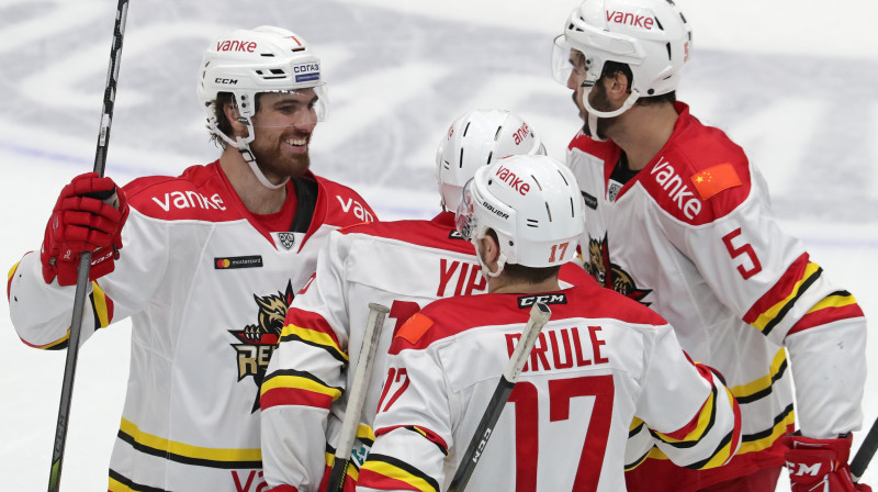 Pekinas "Kunlun Red Star" hokejisti. Foto: Kirill Kukhmar/TASS/Scanpix