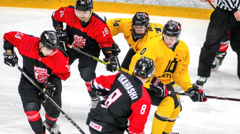 Epizode no spēles starp Japānas un Lietuvas izlasēm. Foto: IIHF