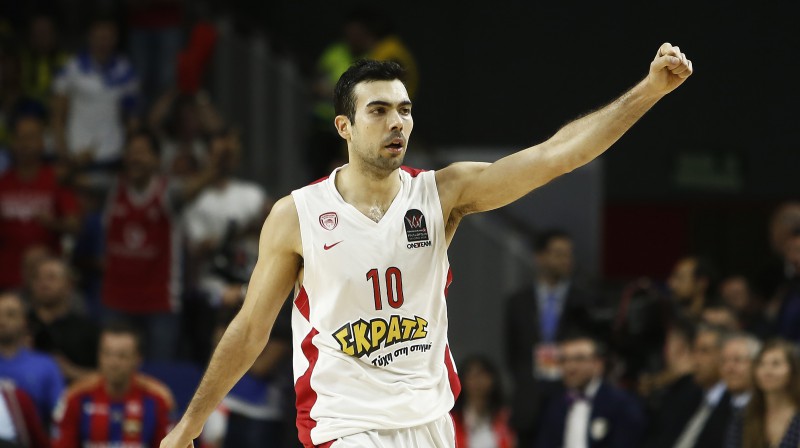 Kostass Slukass "Olympiacos" formā. Foto: AP/Scanpix