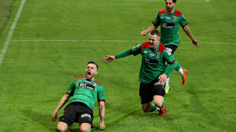 Belfāstas "Glentoran" futbolisti. Foto: Liam McBurney/PA Wire/PA Images/Scanpix