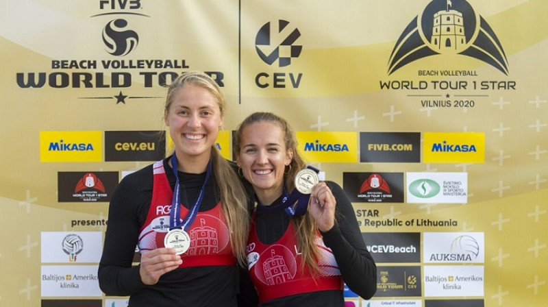 Luīze Skrastiņa un Marta Ozoliņa. Foto: FIVB