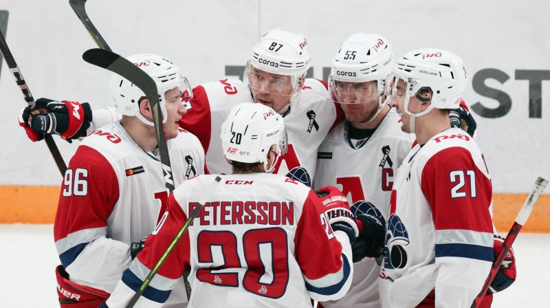 Jaroslavļas ''Lokomotiv'' hokejisti. Foto: Sergey Bobylev/TASS/Scanpix