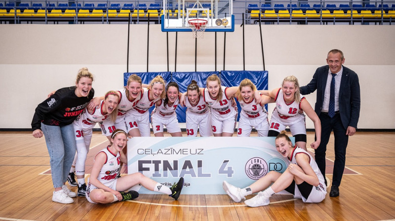 Basketbola skolas "Rīga" juniores 2021. gada 18. aprīlī. Foto: LBS