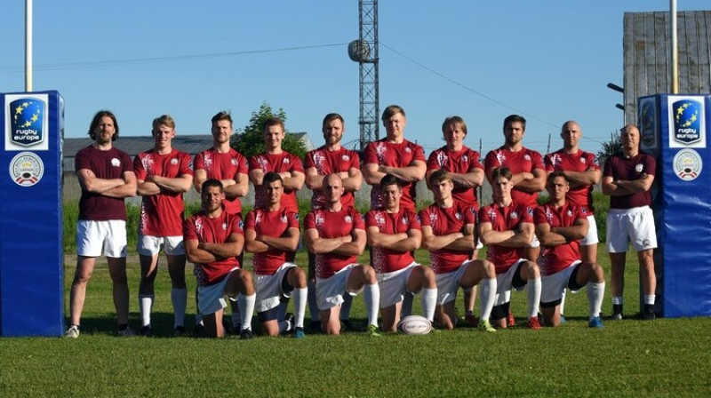 Latvijas vīriešu regbija-7 izlase. Foto: Juris Bērziņš-Soms