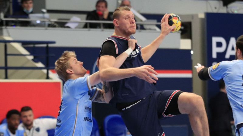 Dainis Krištopāns spēlē pret "Nancy". Foto: PSG Handball