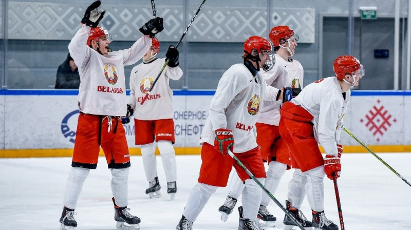 Baltkrievijas izlases hokejisti. Foto: hockey.by