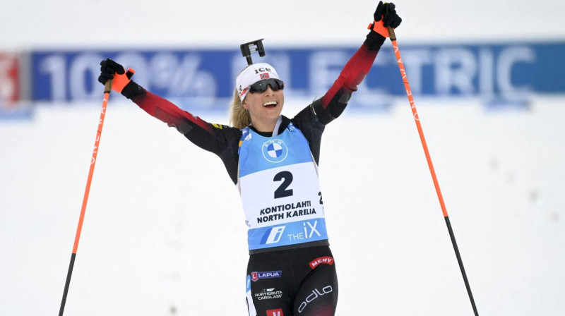 Norvēģijas biatloniste Tirila Ekhofa. Foto: Vesa Moilanen/AFP/Scanpix