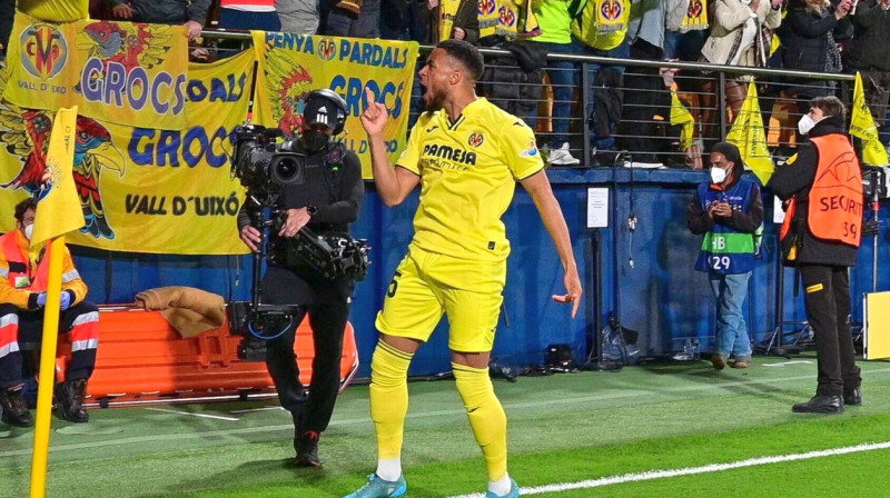 "Villarreal" futbolists Arno Danjuma svin vārtu guvumu. Foto: Imago Images/Kolbert-Press/Scanpix