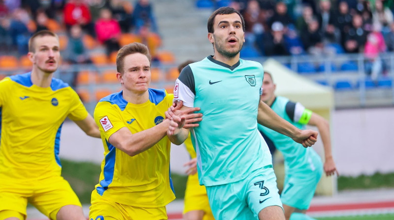 Romans Jakuba guva savus sezonas pirmos vārtus. Foto: Jānis Līgats/Valmiera FC