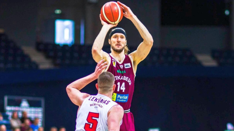 Kaspars Bērziņš veic metienu. Foto: BC Lietkabelis Panevėžys