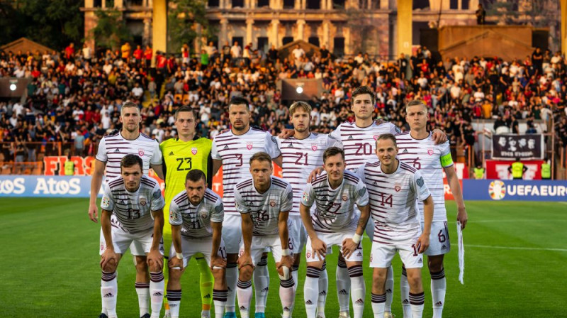 Latvijas futbola izlase Armēnijā. Foto: LFF