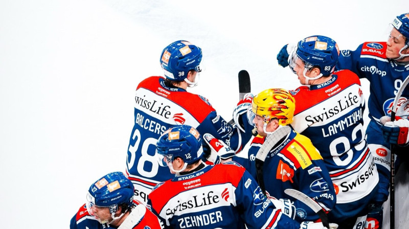 Pēc Rūdolfa Balcera vārtu guvuma. Foto: ZSC Lions