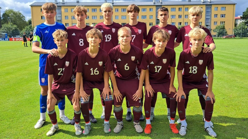 Latvijas U15 komandas futbolisti. Foto: LFF