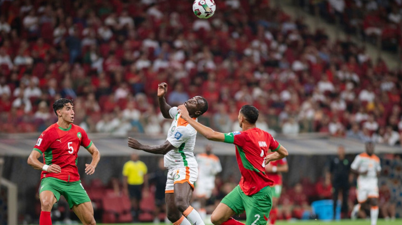 Mirklis no Marokas un Nigēras valstsvienību spēles Rabātā. Foto: AP/Scanpix