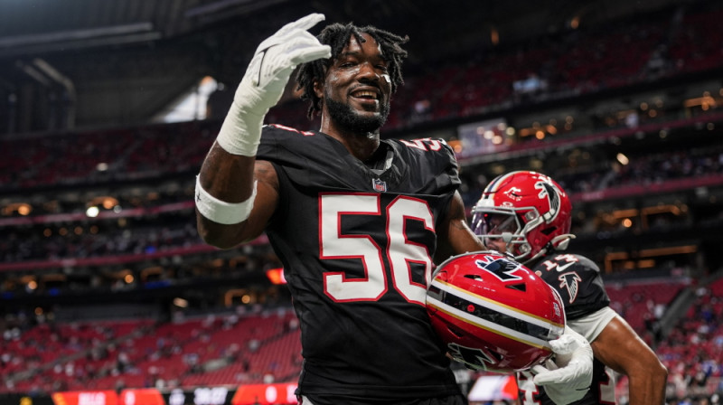 "Falcons" aizsardzības līnijas spēlētājs Lenards Floids. Foto: Atlanta Falcons