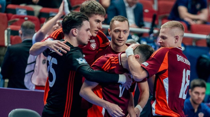 Latvijas izlases futzālisti Foto: LFF