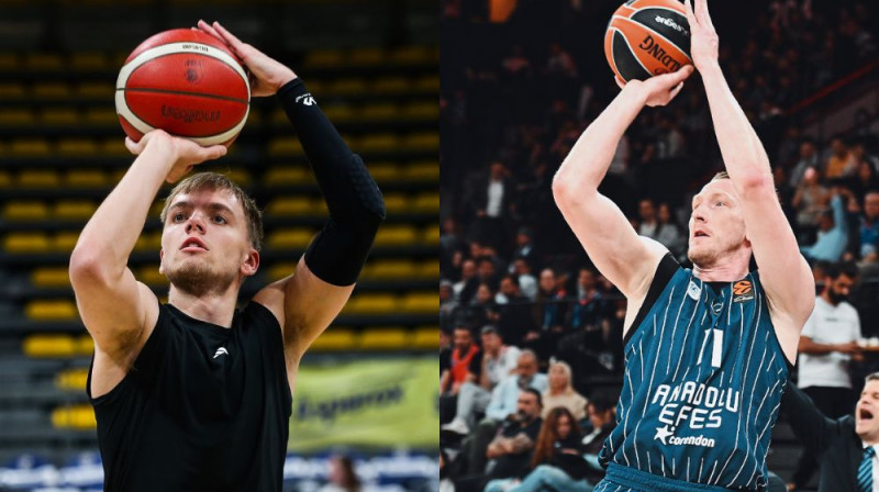 Artūrs Žagars un Rolands Šmits. Foto: Fenerbahçe Beko/Anadolu Efes Spor Kulübü