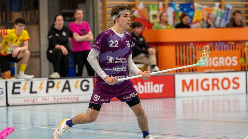 Roberts Ābele, foto: Jari Schneider, Floorball Thurgau