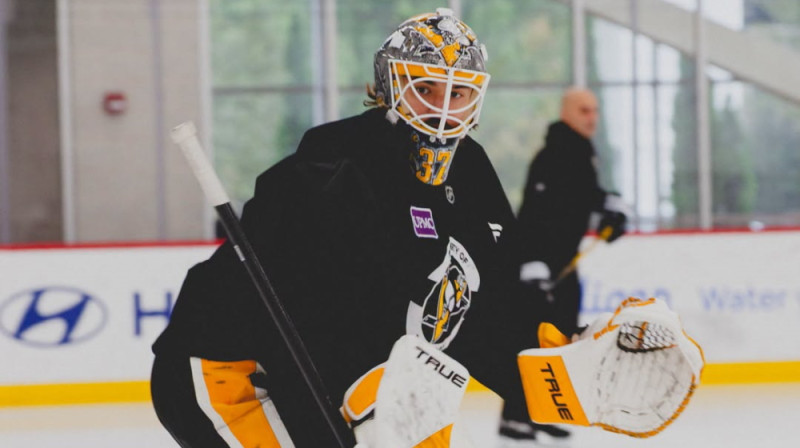 Artūrs Šilovs treniņā. Foto: Pittsburgh Penguins﻿