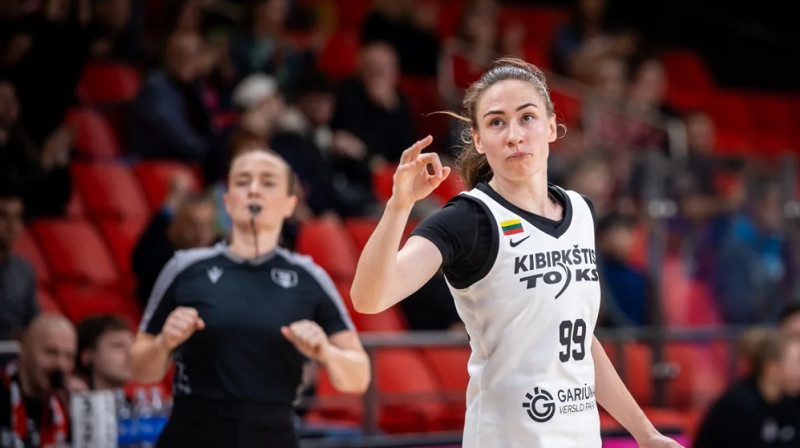 Dominika Paluļīte 2026. gada 14. oktobrī. Foto: EuroLeague Women