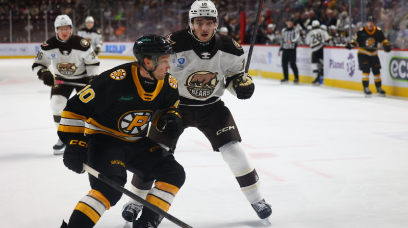 Dans Ločmelis spēlē pret Heršijas "Bears". Foto: TheHersheyBears