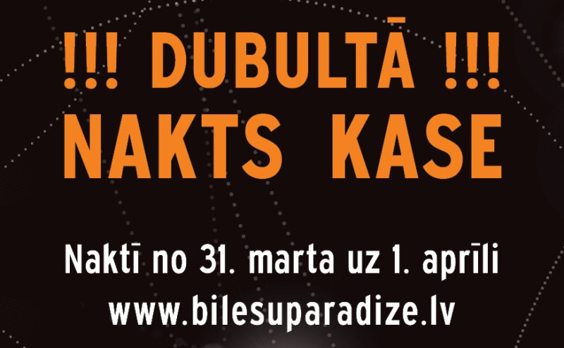 Naktī no 31. marta uz 1. aprīli – Dailes teātra Dubultā nakts kase