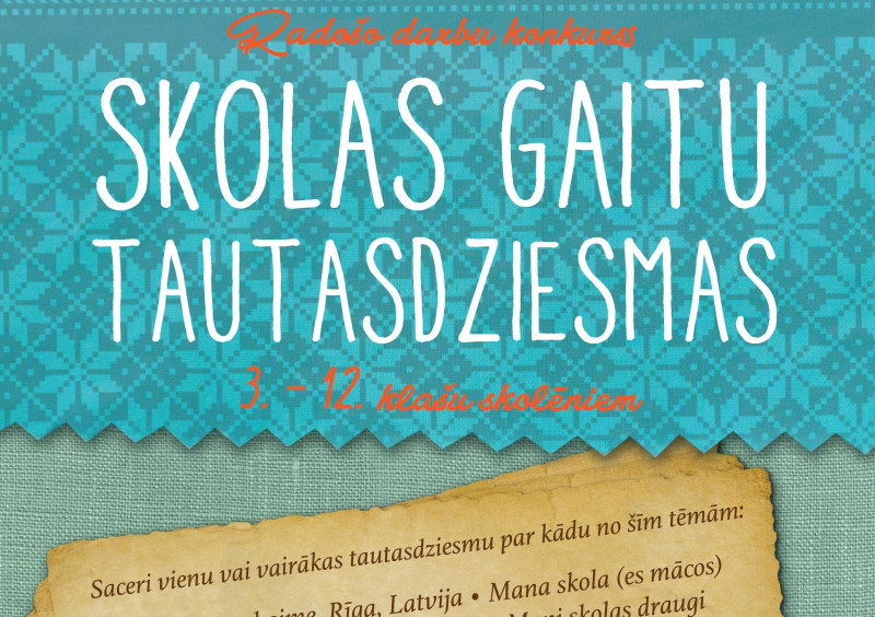 Rīgas skolēni veidos grāmatu “Skolas gaitu tautasdziesmas”  Latvijas simtgadei