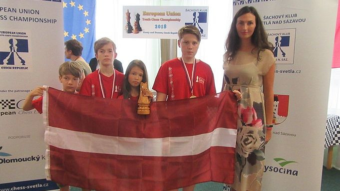 Latvijas jaunajiem šahistiem trīs vietas desmitniekā Eiropas Savienības čempionātā