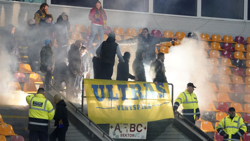 "Ventspils Ultras" aizdomīgu spēļu dēļ paziņo par komandas atbalsta pārtraukšanu
