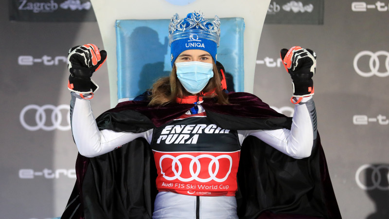 Vlhova Zagrebā tiek kronēta par "sniega karalieni" otro gadu pēc kārtas