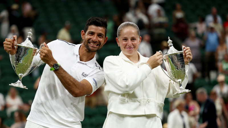 Uzvarētāji sastāvu nemaina: Ostapenko pēc Vimbldonas triumfa arī "US Open" spēlēs kopā ar Arevalo